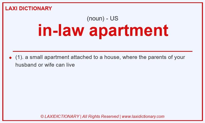 Definition in-law apartment in American English