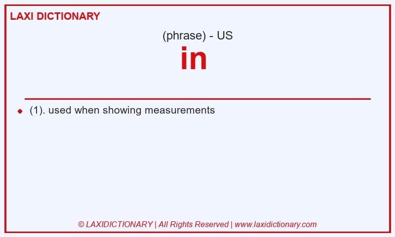 Definition in in American English