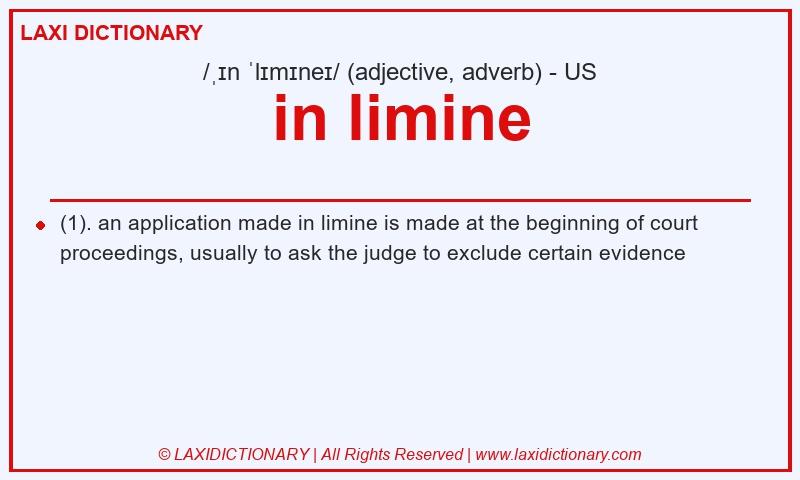 Definition in limine in American English