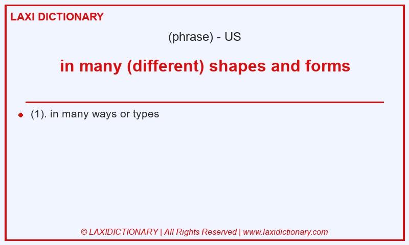 Definition in many (different) shapes and forms in American English