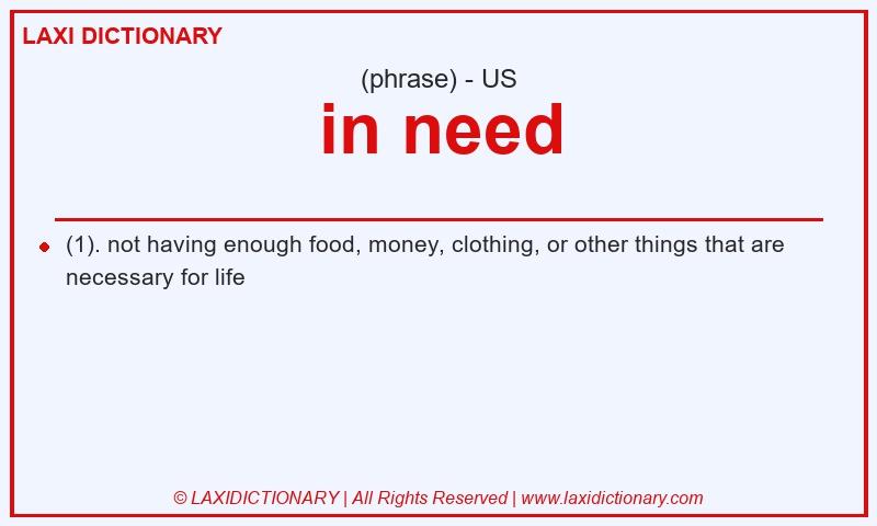Definition in need in American English
