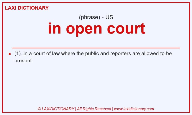 Definition in open court in American English