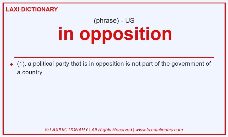 Definition in opposition in American English