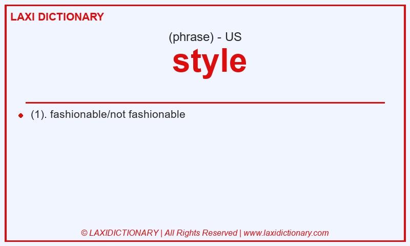 Definition style in American English