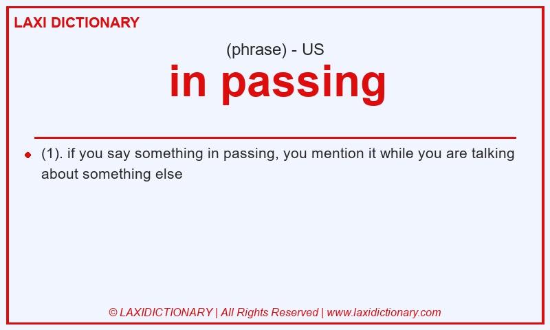 Definition in passing in American English