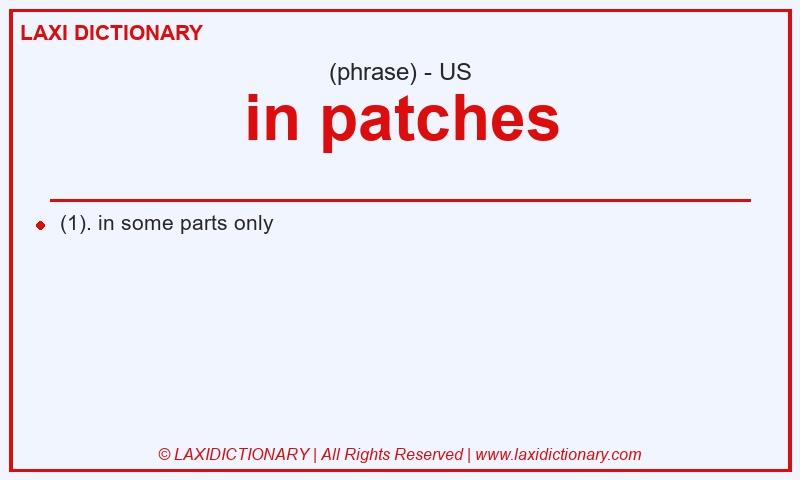 Definition in patches in American English