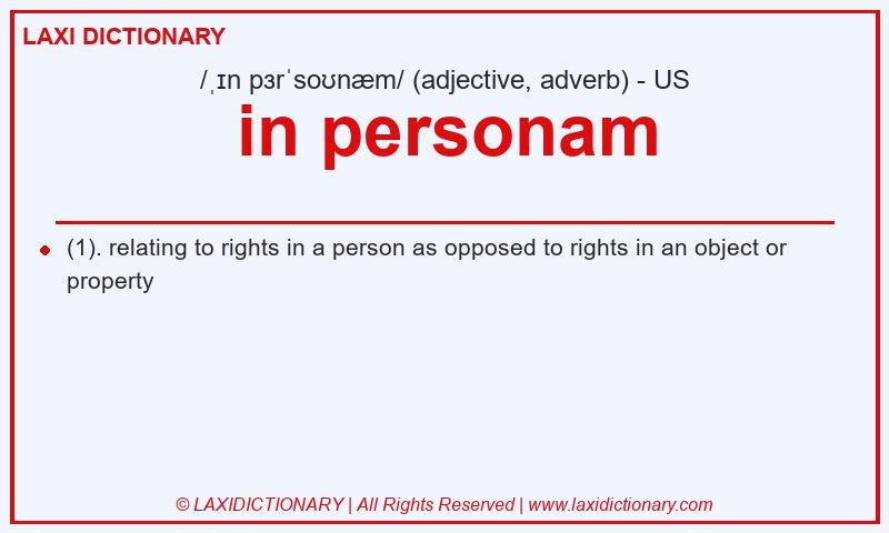 Definition in personam in American English