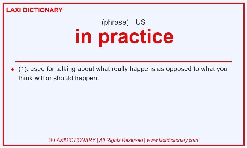 Definition in practice in American English