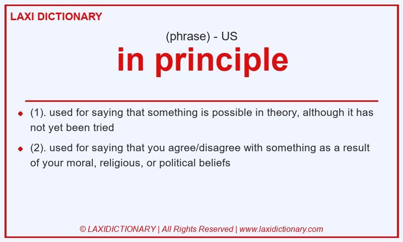 Definition in principle in American English