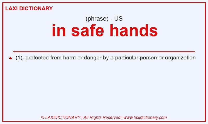 Definition in safe hands in American English