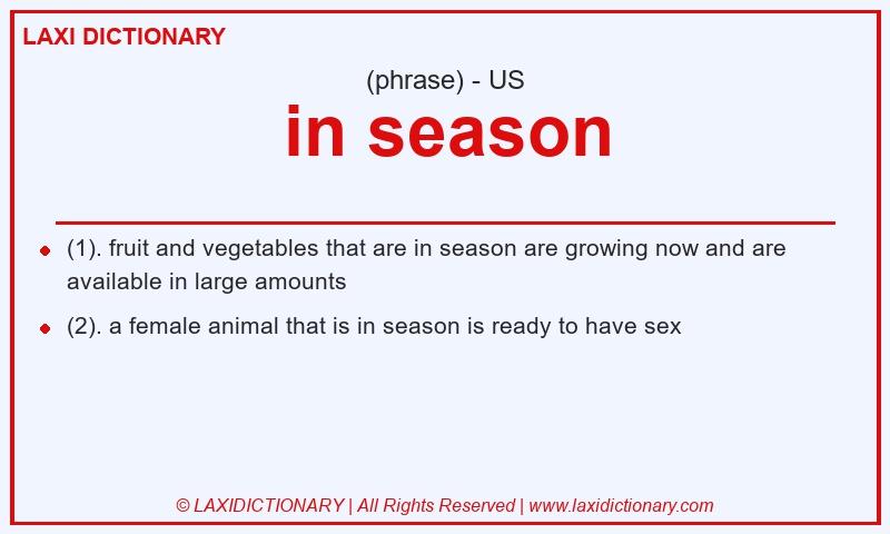 Definition in season in American English