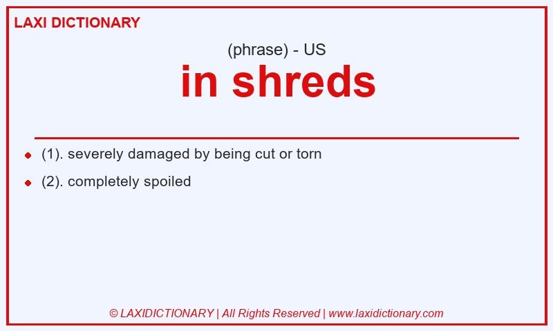 Definition in shreds in American English