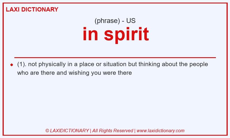 Definition in spirit in American English