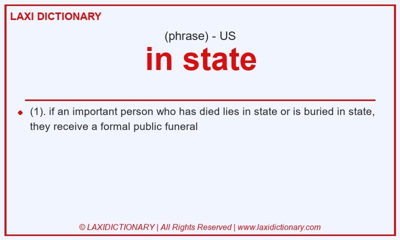 Definition in state in American English