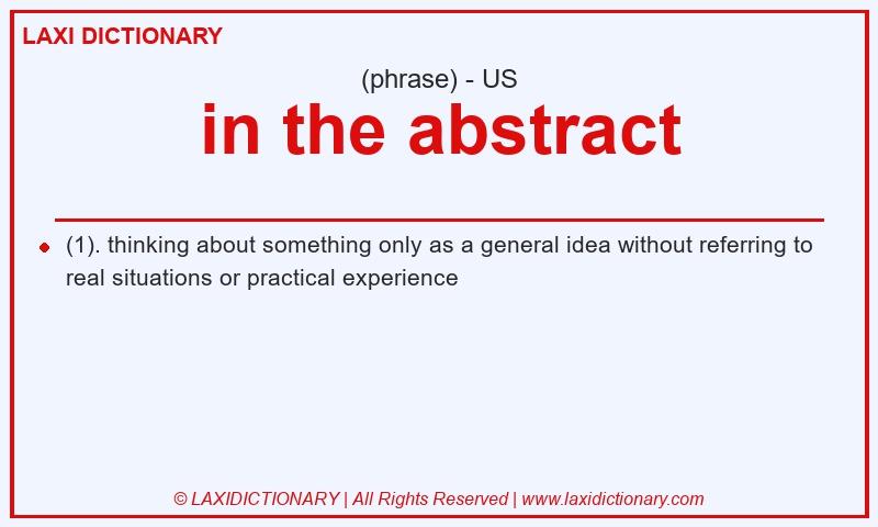 Definition in the abstract in American English