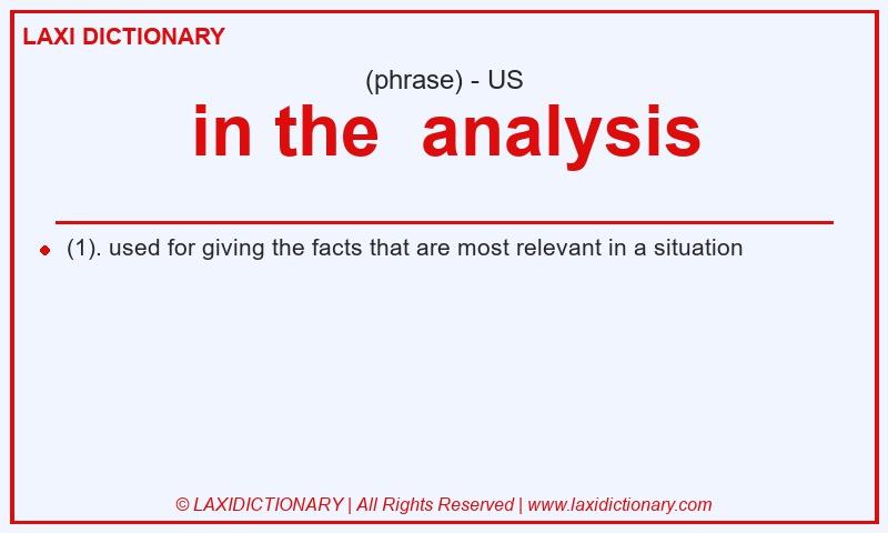 Definition in the  analysis in American English