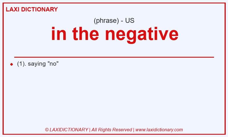 Definition in the negative in American English