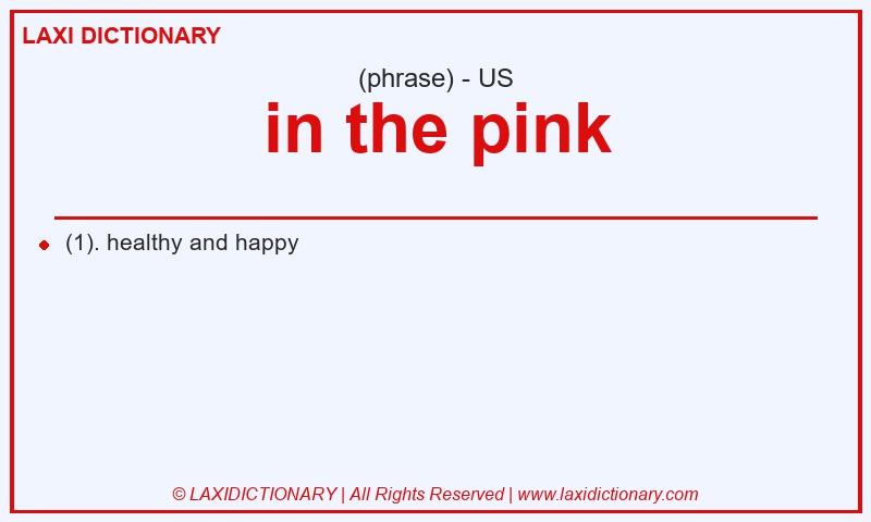 Definition in the pink in American English