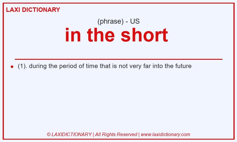 Definition in the short  in American English