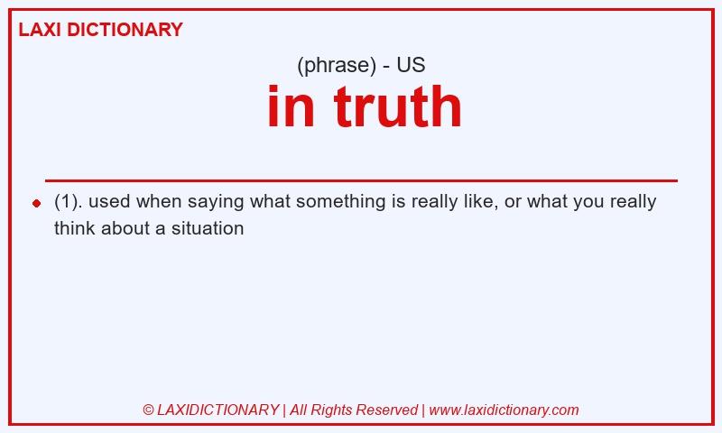 Definition in truth in American English