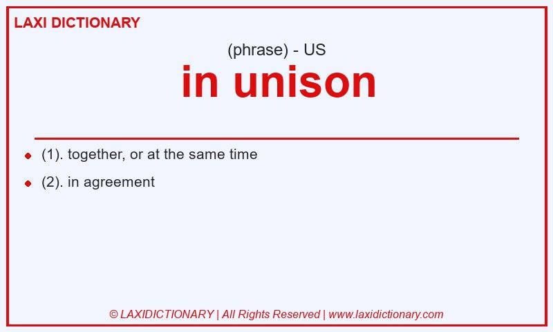 Definition in unison in American English