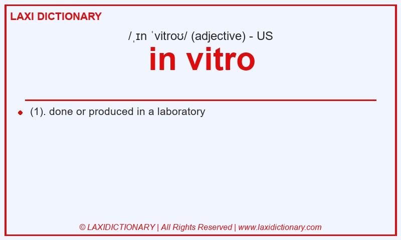 Definition in vitro in American English