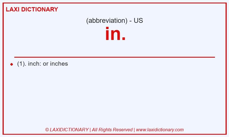 Definition in. in American English