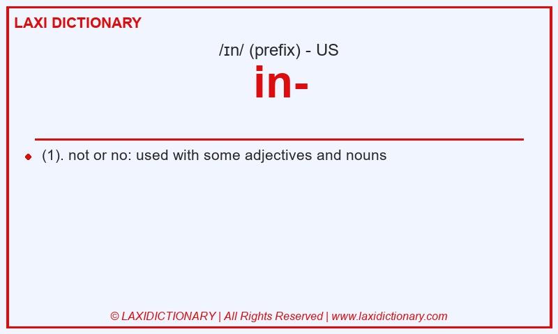 Definition in- in American English