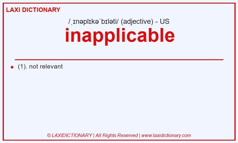 Definition inapplicable in American English