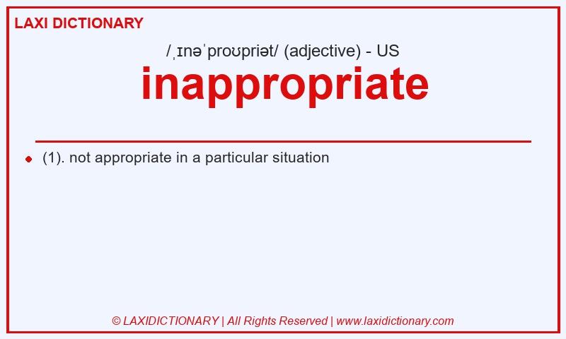 Definition inappropriate in American English