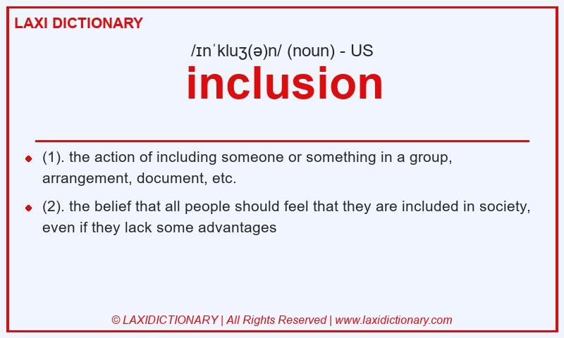 Definition inclusion in American English