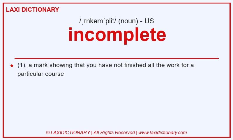 Definition incomplete in American English
