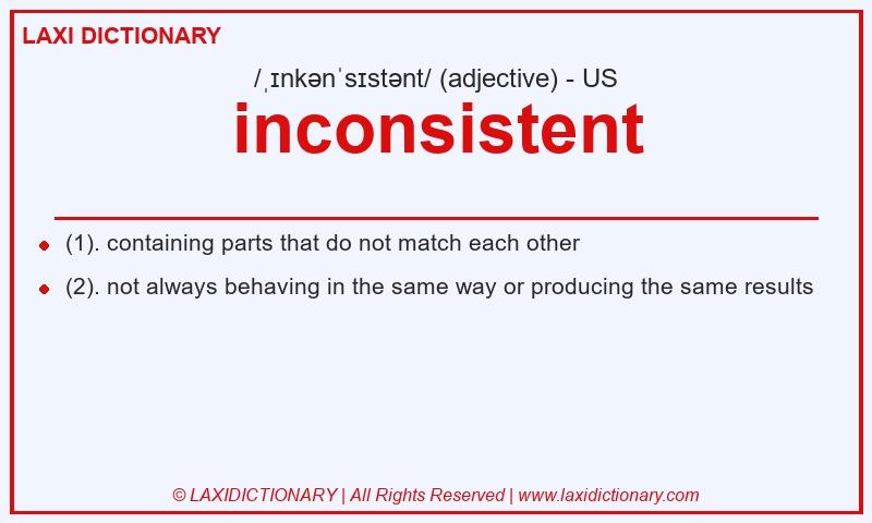 Definition inconsistent in American English