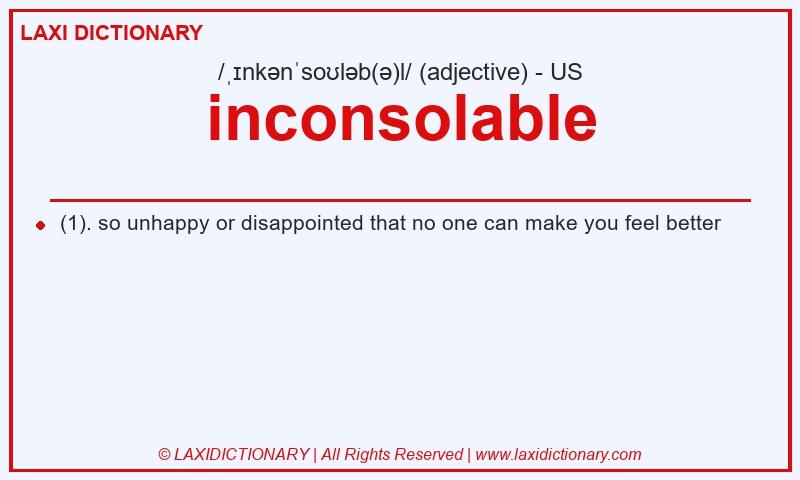 Definition inconsolable in American English