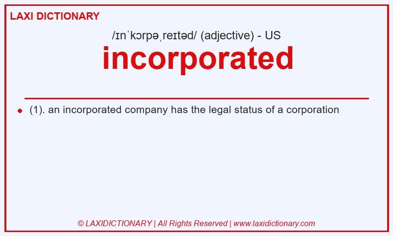 Definition incorporated in American English
