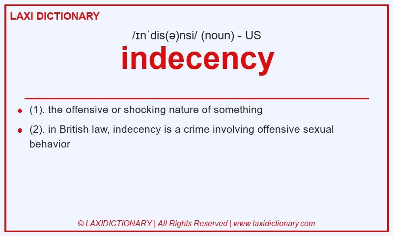 Definition indecency in American English