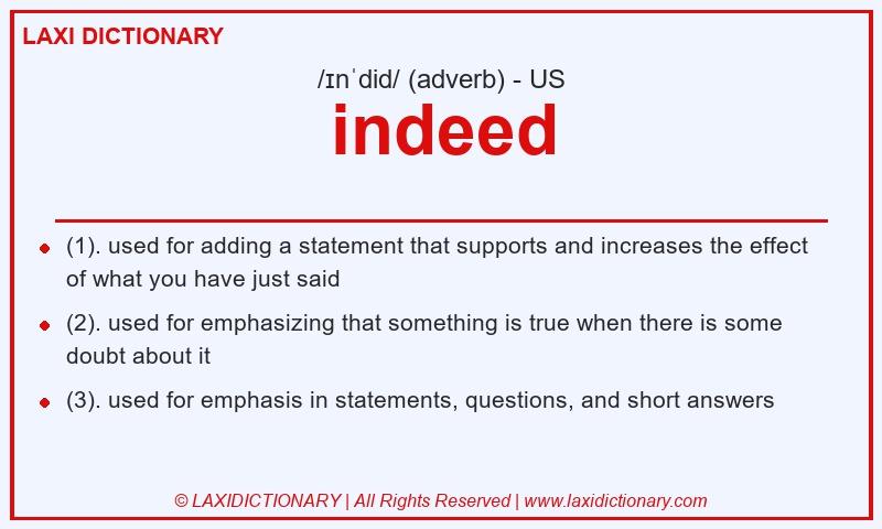 Definition indeed in American English