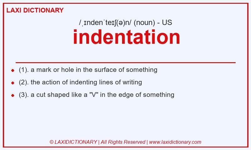 Definition indentation in American English