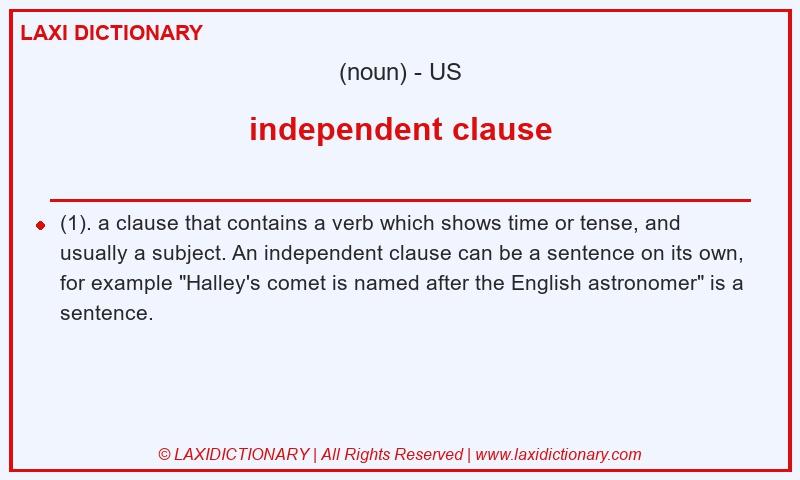 Definition independent clause in American English