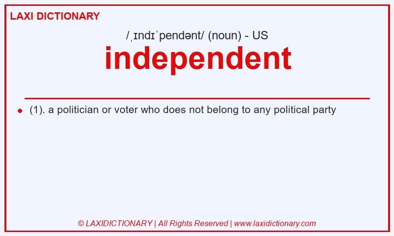 Definition independent in American English