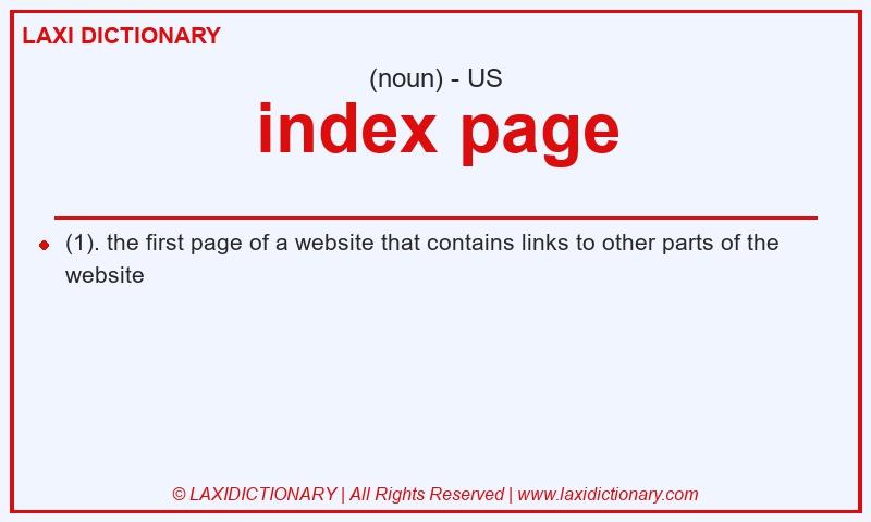Definition index page in American English