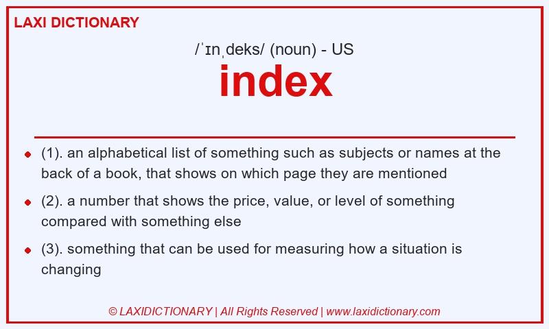 Definition index in American English