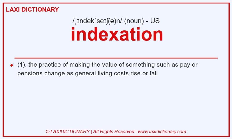 Definition indexation in American English