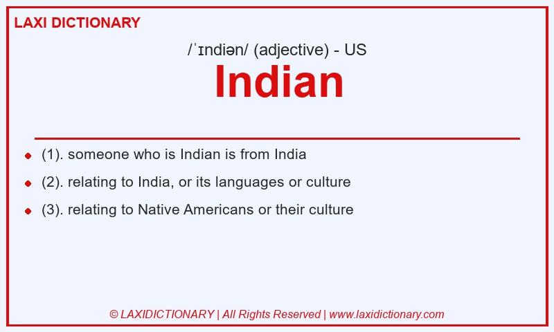 Definition Indian in American English