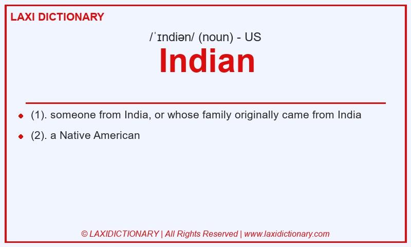 Definition Indian in American English