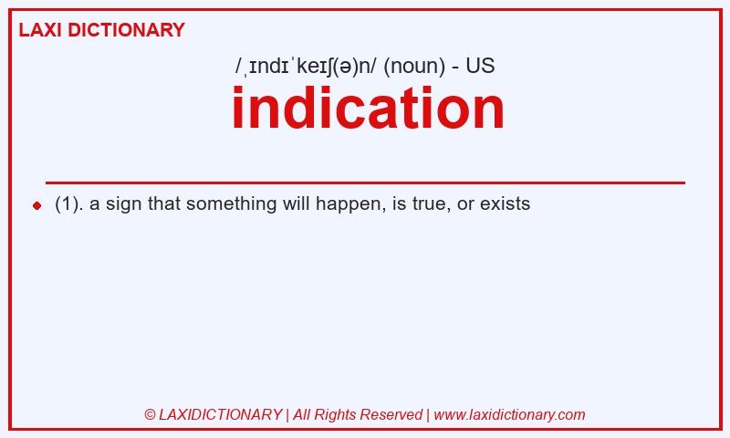 Definition indication in American English