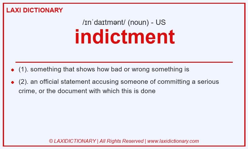 Definition indictment in American English