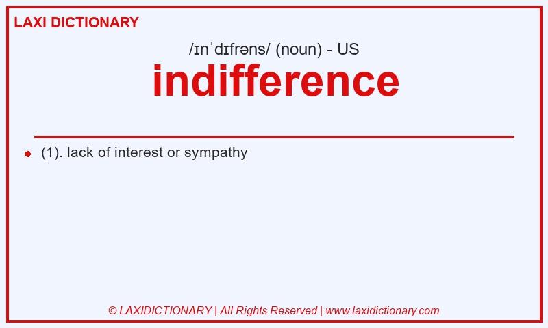 Definition indifference in American English