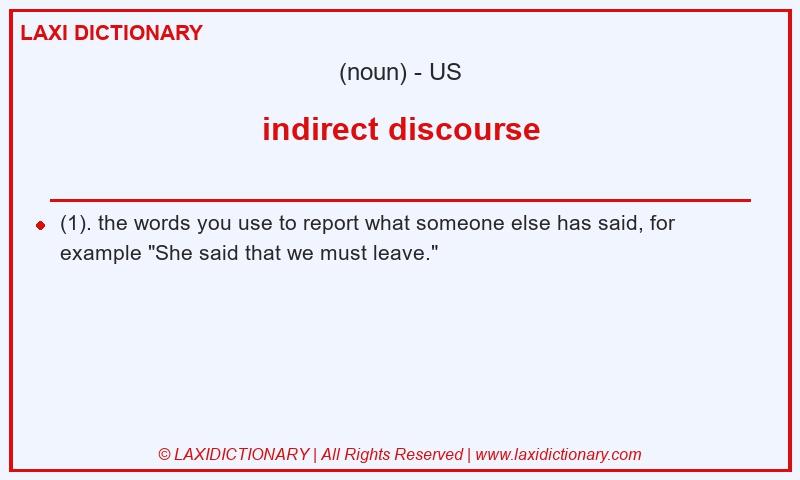 Definition indirect discourse in American English
