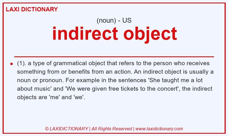 Definition indirect object in American English